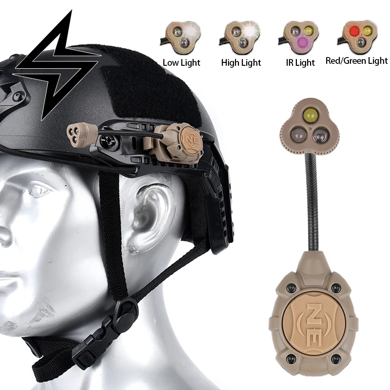 Lámpara táctica para casco MPLS LED blanco e infrarrojo
