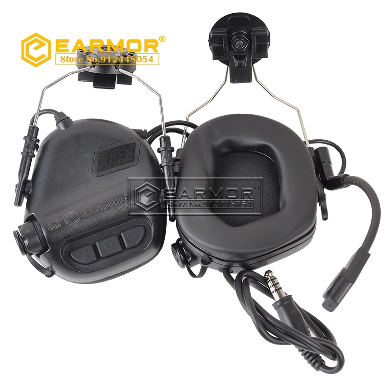 EARMOR Auriculares tácticos M32H MOD4 Juego de adaptadores de riel RAC Cancelación de ruido Comunicación de aviación Auriculares Softair-Cadet Gris - imagen 3