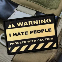 Parche táctico I Hate People moral con velcro para ropa y mochila