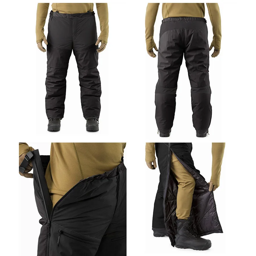 Pantalones de algodón al aire libre para hombre, pantalones gruesos de invierno, pantalones de esquí impermeables, pantalones de camuflaje con cremallera abierta completa, pantalones de correr - imagen 5