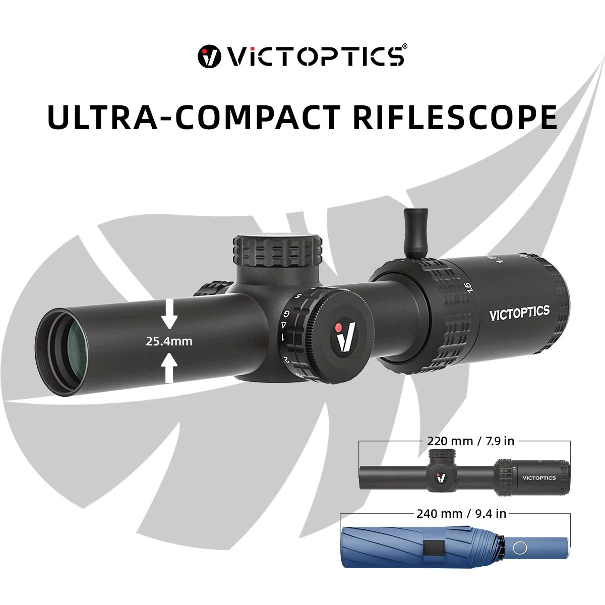 VictOptics SOI 1.5-5x20 SFP LPVO mira telescópica 1 pulgada, ligera y compacta, lente FMC, retícula iluminada R & G (5 niveles), para caza, CQB y airsoft - imagen 2