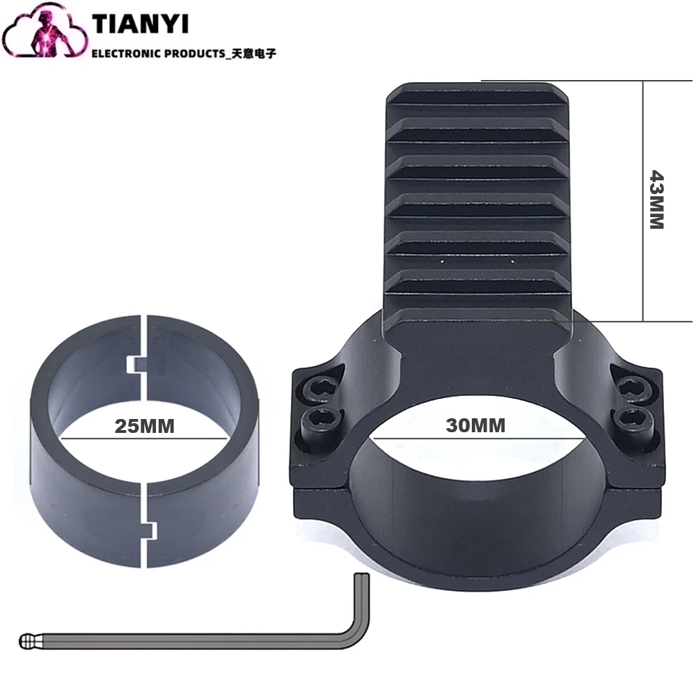 Soporte de fijación de alcance de 30mm con accesorio de pista, abrazadera de tubo 0039, abrazadera de fijación para linterna hecha de material de aleación de aluminio - imagen 4