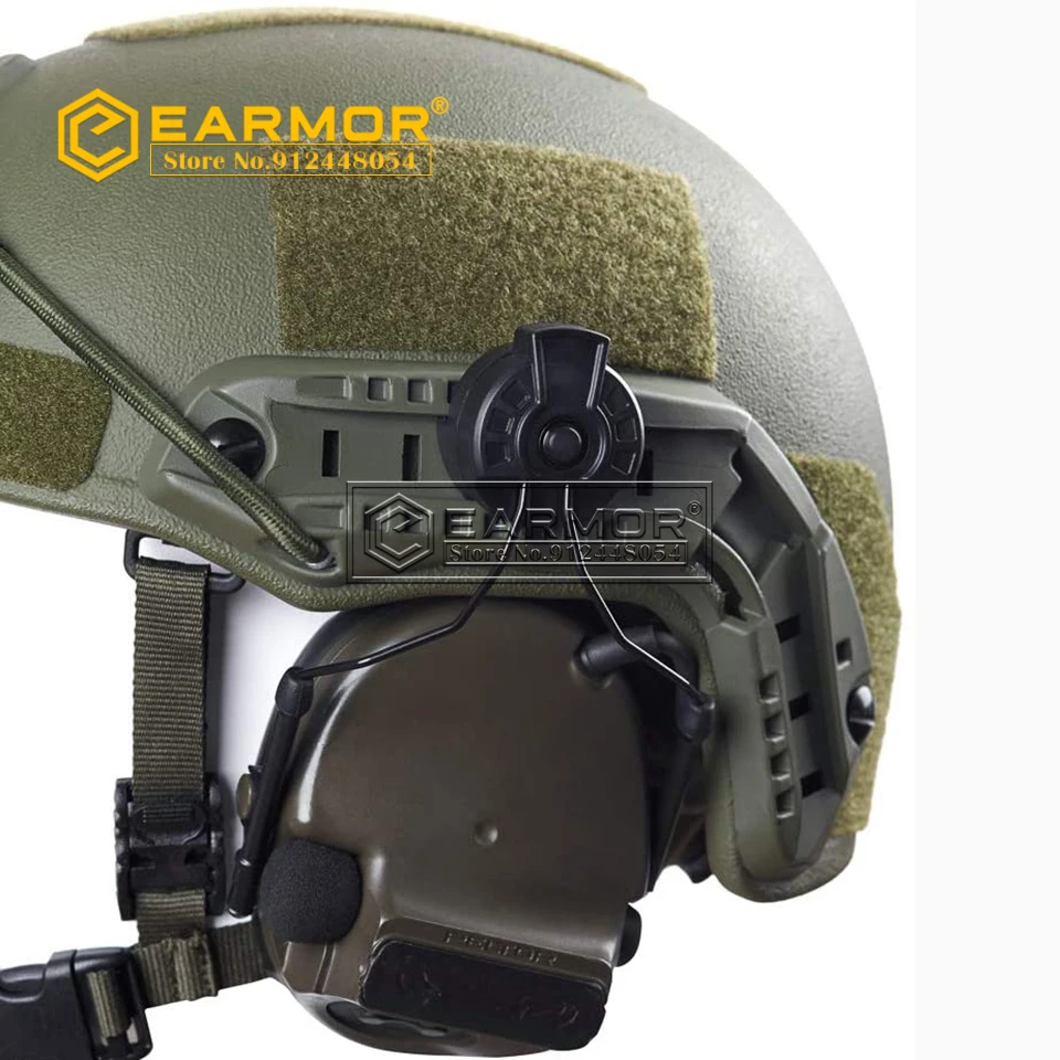 EARMOR-auriculares tácticos para casco, adaptador de rieles de arco, ops-core, rápido, adecuado para PELT Comtac, giratorio de 360 grados - imagen 5
