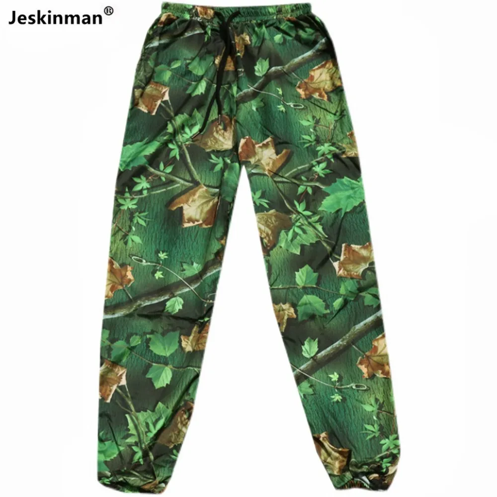 Pantalones largos de pesca de camuflaje biónico transpirables de verano, pantalones cómodos de jungla de talla grande para hombre, pantalones largos con cintura elástica - imagen 2