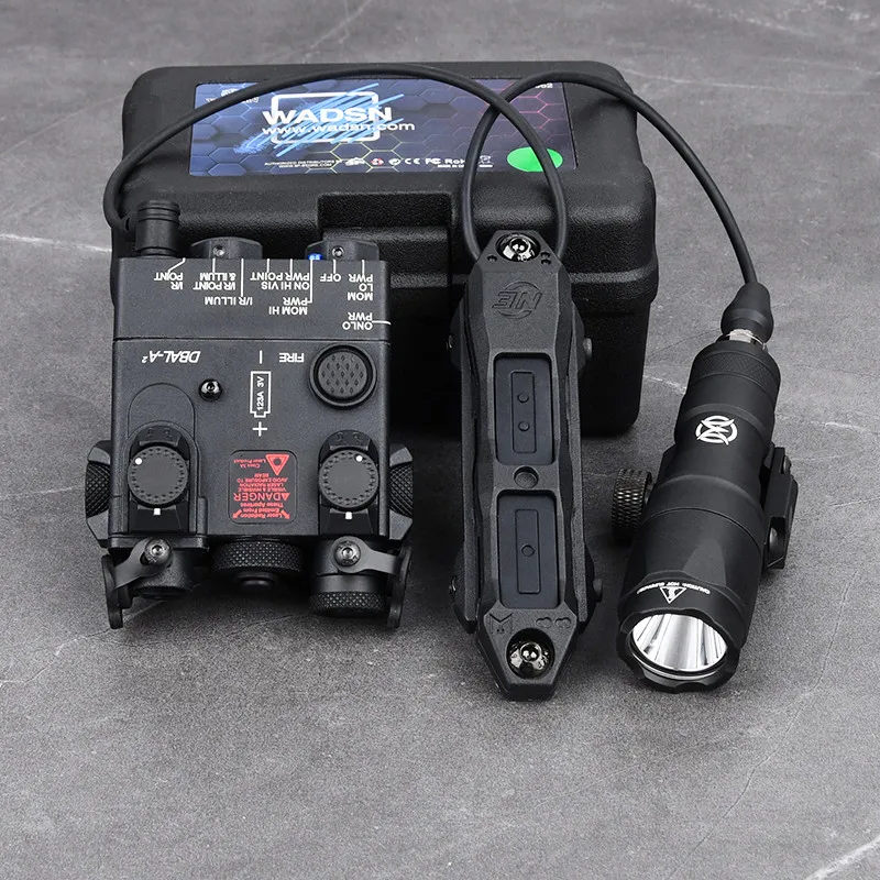 WADSN-DBAL-A2 táctico láser de punto rojo, verde, azul, M300A, juego de luz de explorador de caza, DBAL A2, linterna LED blanca con interruptor de presión - imagen 4