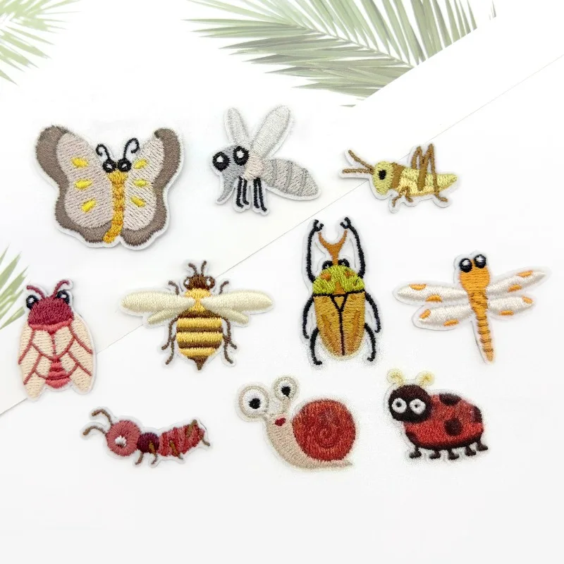 Parche de mariquita de 3 piezas, apliques para planchar/costurar para ropa, pantalones, mochilas, sombreros, vaqueros, accesorios de bricolaje. Parche bordado de libélula - imagen 2