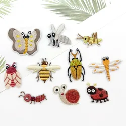 Parche de mariquita de 3 piezas, apliques para planchar/costurar para ropa, pantalones, mochilas, sombreros, vaqueros, accesorios de bricolaje. Parche bordado de libélula