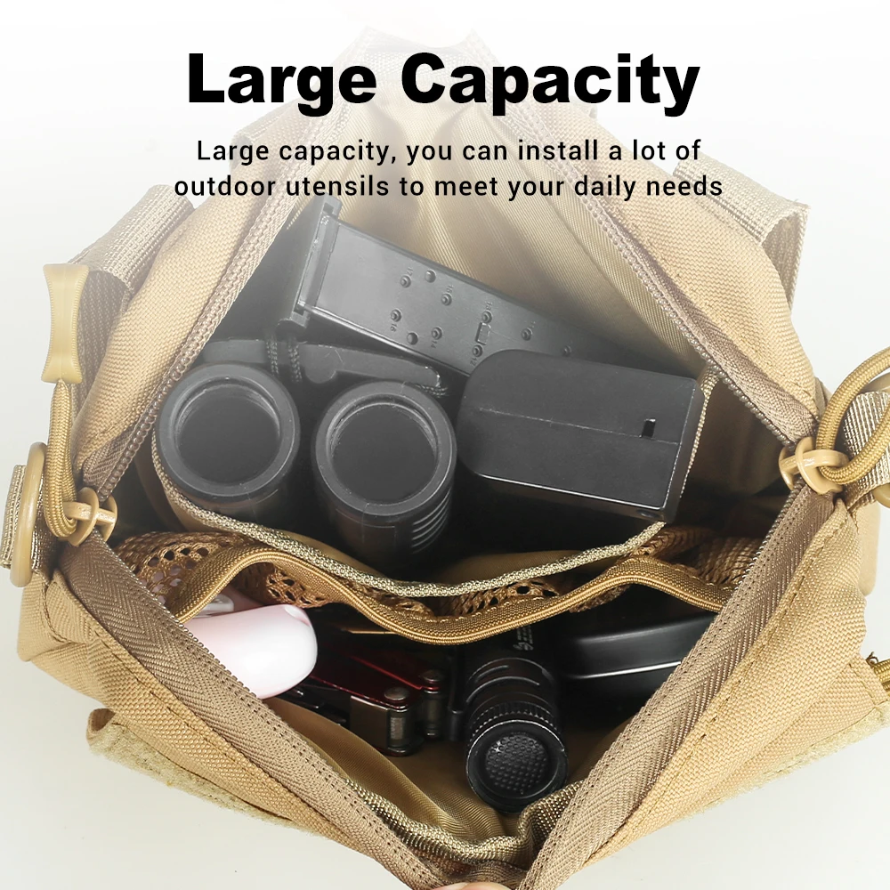 Bolsa Molle, bolsa organizadora táctica EDC, bolsa de administración de utilidad, bolsa de almacenamiento Modular Horizontal 1000D, riñonera de caza para exteriores - imagen 2