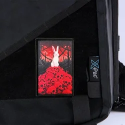 Parche táctico gótico calavera conejo velcro para mochilas y ropa