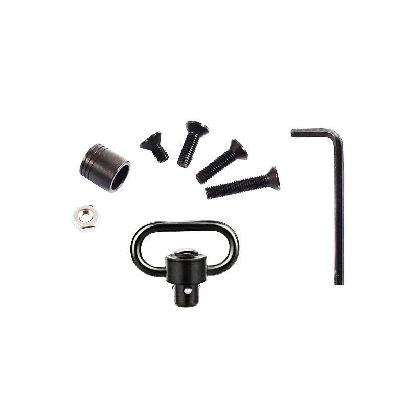 Kit de Base de bucle de separación rápida de montaje giratorio con botón pulsador QD de 1,25 pulgadas, con 4 tornillos + 1 tuerca + 1 llave, para juego de caza al aire libre