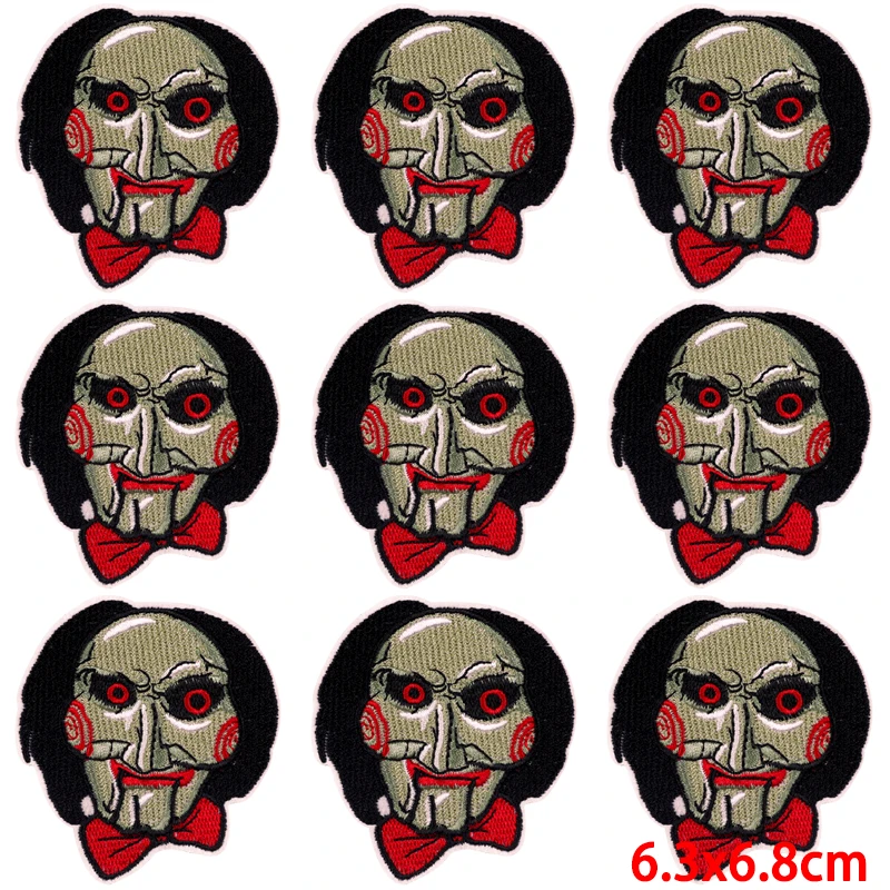Parches de Hip Hop para ropa, calaveras Punk, parches termoadhesivos bordados, pegatinas de costura DIY, 10 unidades por lote - imagen 3
