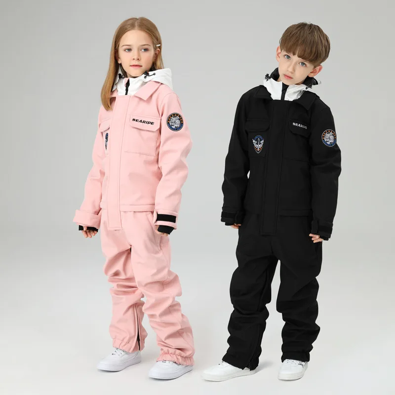 SEARIPE-conjunto cortavientos para niños y niñas, traje de esquí de snowboard, chaqueta impermeable para deportes al aire libre, pantalones, ropa, traje de nieve para adolescentes - imagen 5