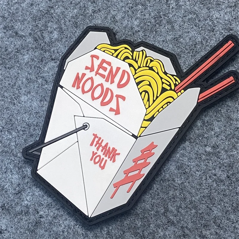 Parche de comida de PVC 3D, pegatinas creativas divertidas, insignia de moral táctica, apliques de brazalete para ropa, parches de mochila de gancho y bucle - imagen 4