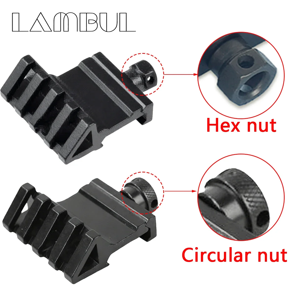 Montaje lateral offset 45° Picatinny AR15 – Soporte doble carril - imagen 4