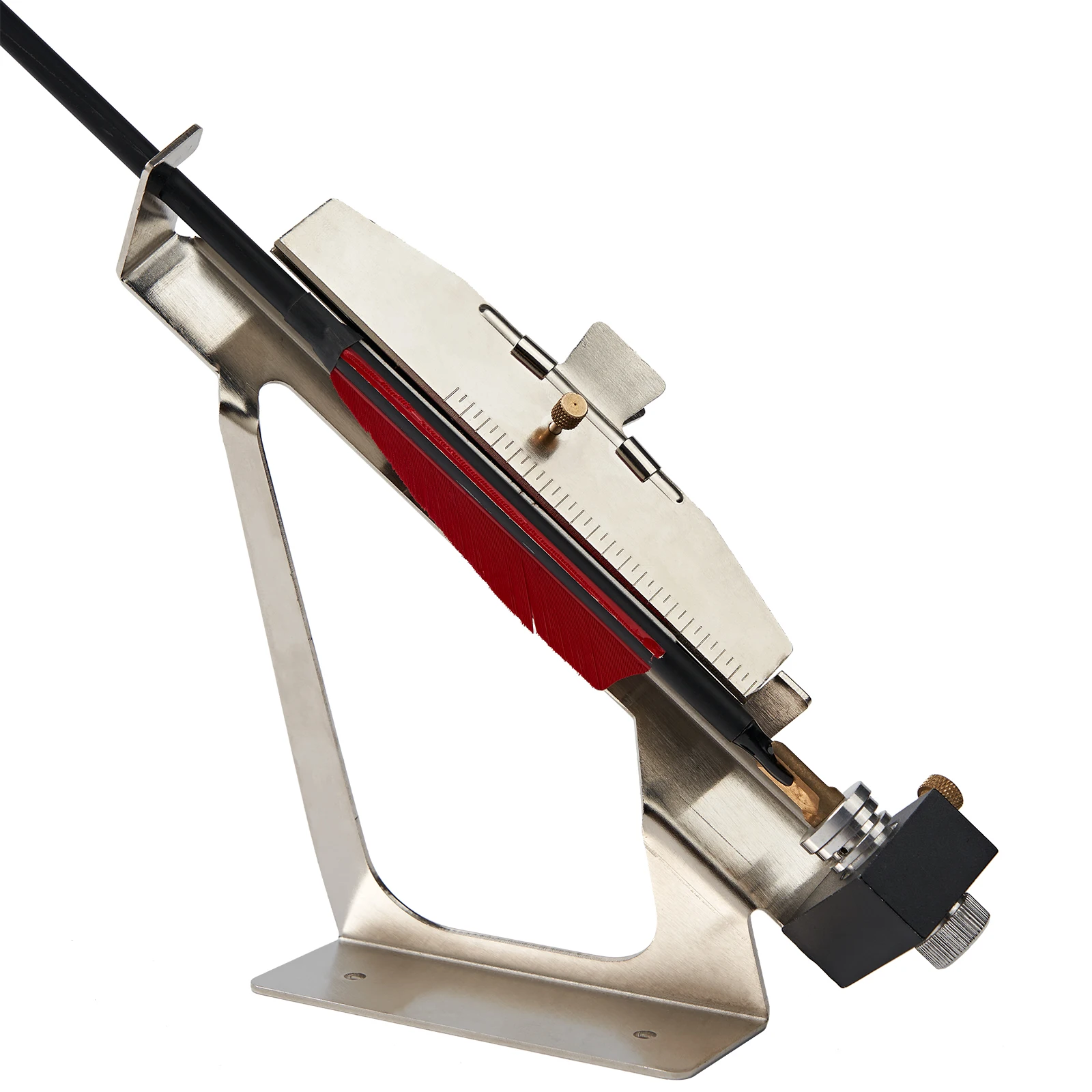 Dispositivo de adherencia de plumas de aleación de aluminio, palo ajustable, pluma de plástico Real, accesorios de Tiro con Arco recurvo, flecha - imagen 4