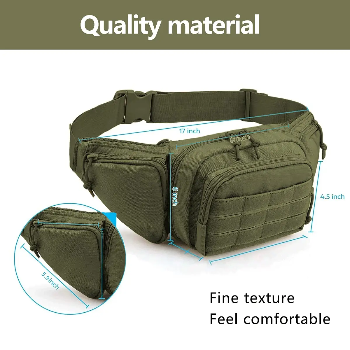 Bolsa de pistola táctica oculta para hombre, riñonera militar, bolsa de cintura para pistolas Glock 1911 M9 - imagen 5