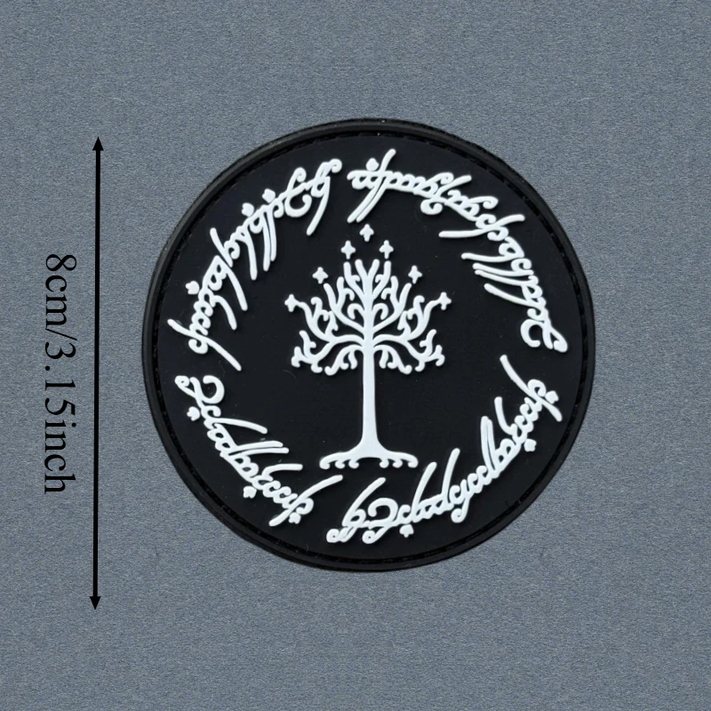 Parche de PVC de árbol de Gondor Chevron, chaleco táctico, insignia de moral con gancho y bucle, pegatinas decorativas para mochila, parches para brazalete para ropa - imagen 3