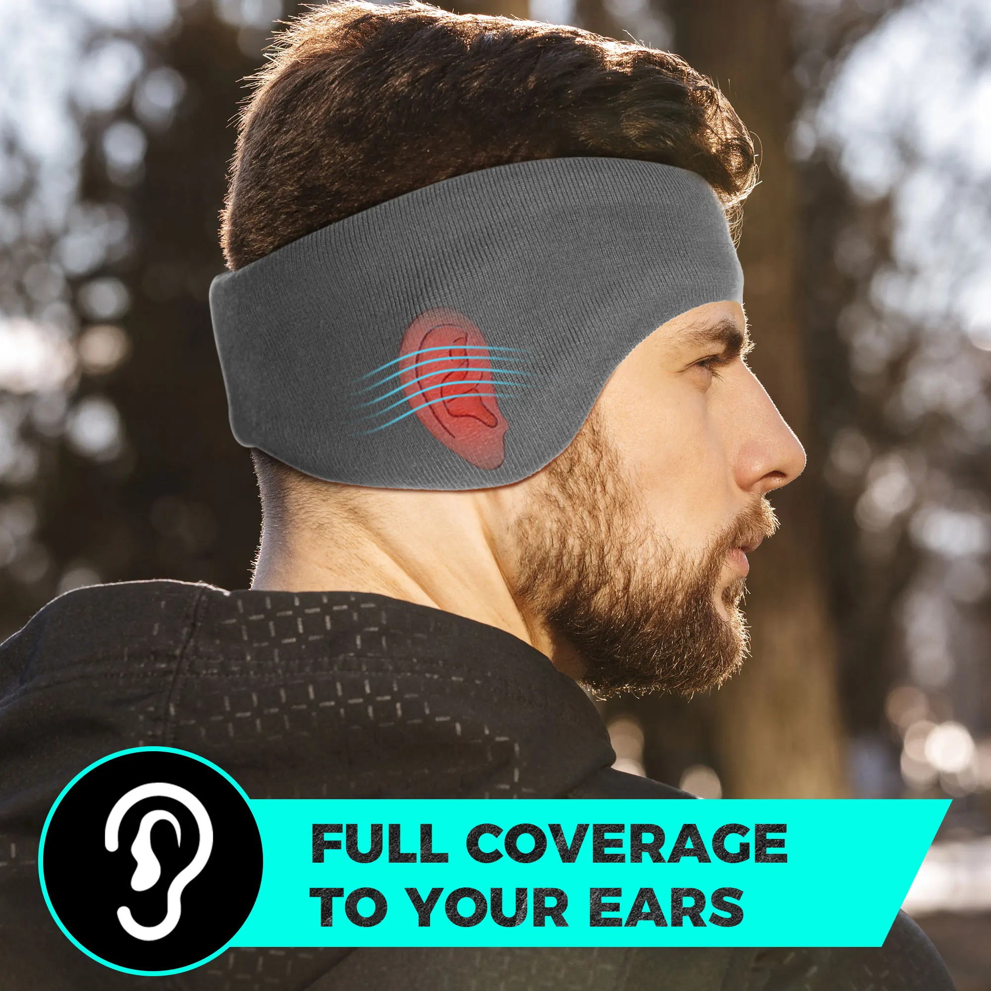 Diadema térmica cubierta para la oreja banda elástica para el sudor vendaje deportes Fitness ciclismo conducir sombreros de invierno accesorios al aire libre hombres mujeres - imagen 2