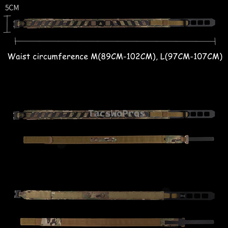 Cinturones de combate tácticos 2 en 1, hebilla de liberación rápida, pretina deportiva CS, cinturones de caza Airsoft de adsorción magnética, talla M/L - imagen 2