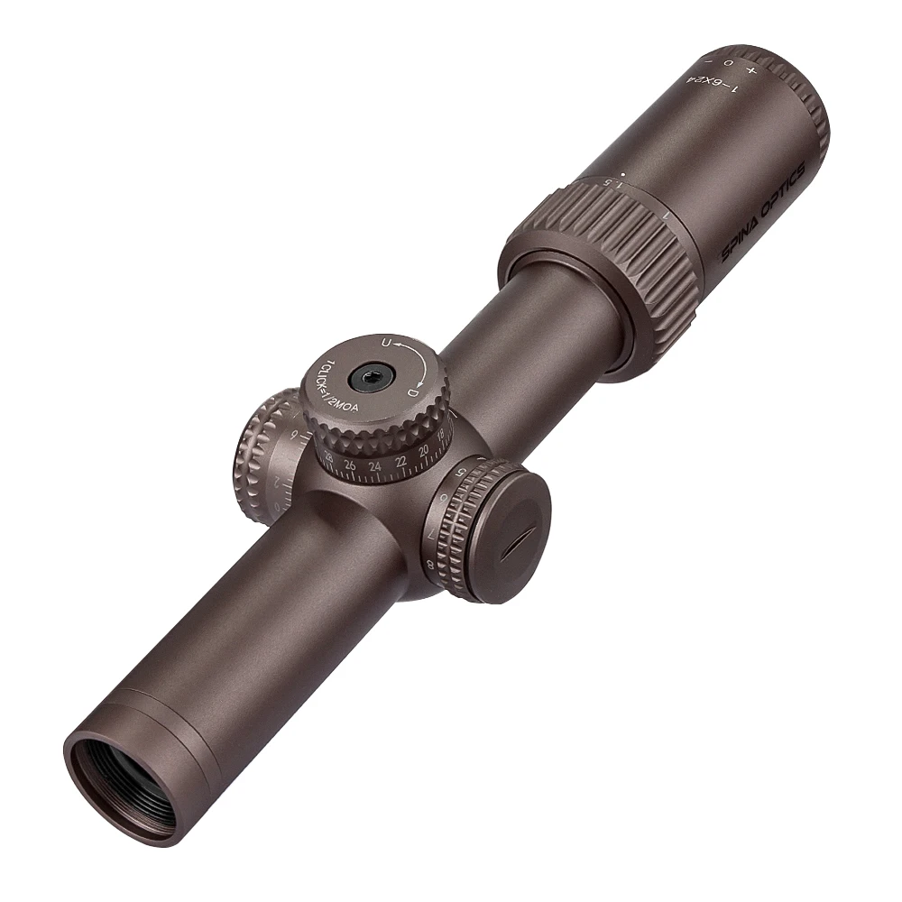 SPINA Optics-mira compacta para Rifle Real, mira telescópica de cristal grabado con retícula roja iluminada, 1-6x24 - imagen 5
