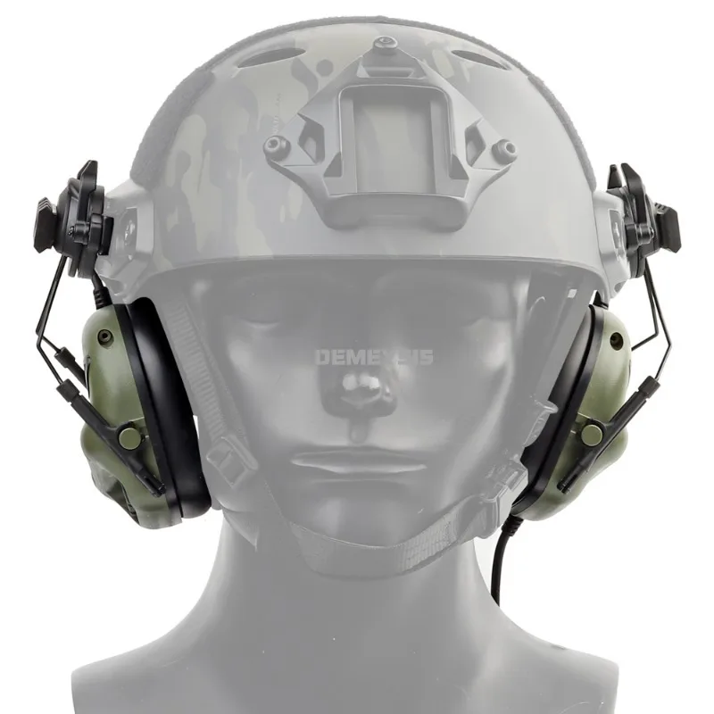 Auriculares tácticos de comunicación Airsoft, auriculares de Paintball con adaptador de riel de casco rápido, auriculares de juego de guerra de tiro - imagen 3