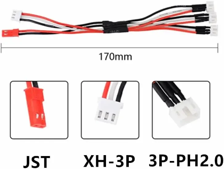 Batería Lipo 2s de 7,4 v y 400mah con Cable cargador 3 en 1, Cargador USB para coche AMZ DRZ BZ3 SZFF2 ATM 1/28 RC - imagen 4