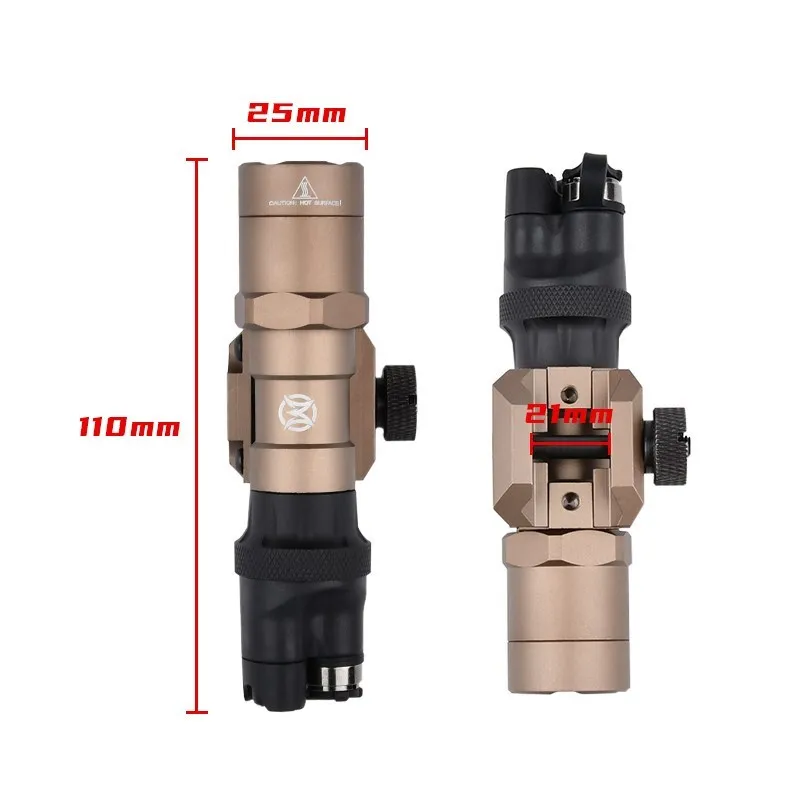 Wadsn Mini linterna táctica M300B, iluminación Led, Arma de caza, luz de exploración momentánea para riel Picatinny - imagen 5