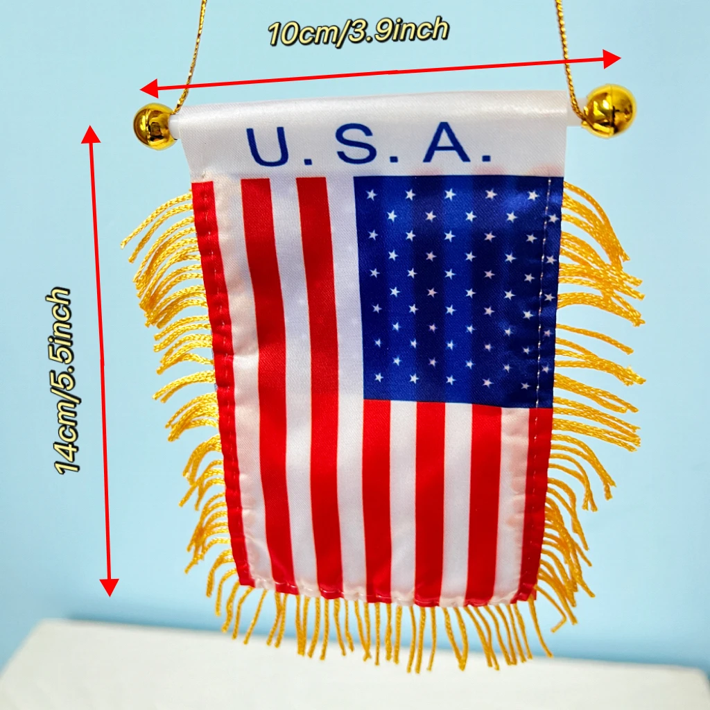 10x14cm decoración de ventana de coche Corea Marruecos América EE. UU. banderas colgantes americanas - imagen 2