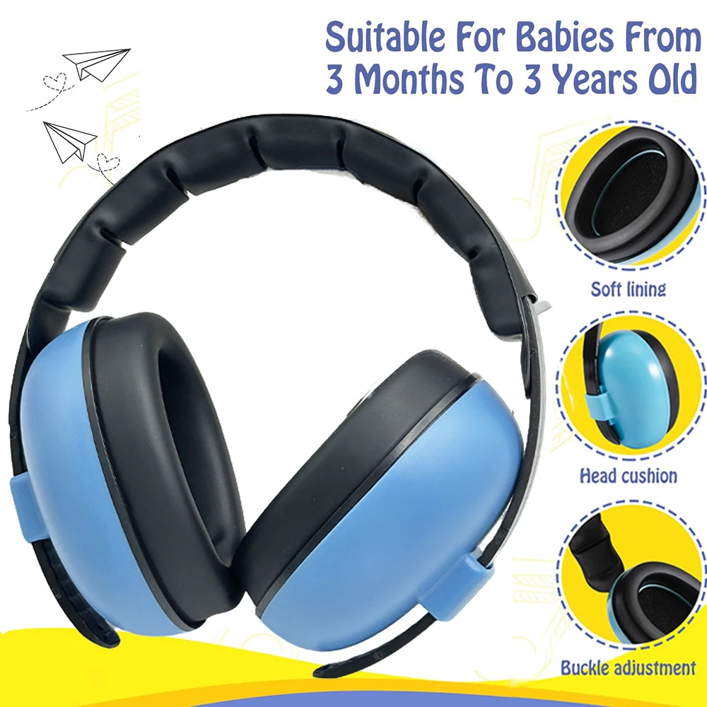 Protección auditiva para bebés, orejeras con cancelación de ruido, auriculares infantiles para bebés de 3 meses a 5 años, tapones para los oídos para dormir
