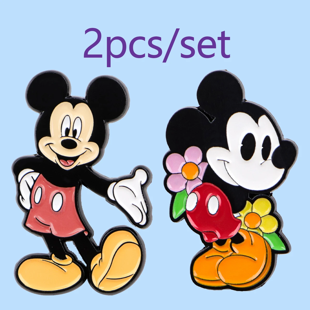 2 unids/set de alfileres esmaltados de ratón bonito, conjunto de broche de animales de dibujos animados, Pin de solapa de Metal, insignia, accesorios para mochila, joyería, regalos para amigos