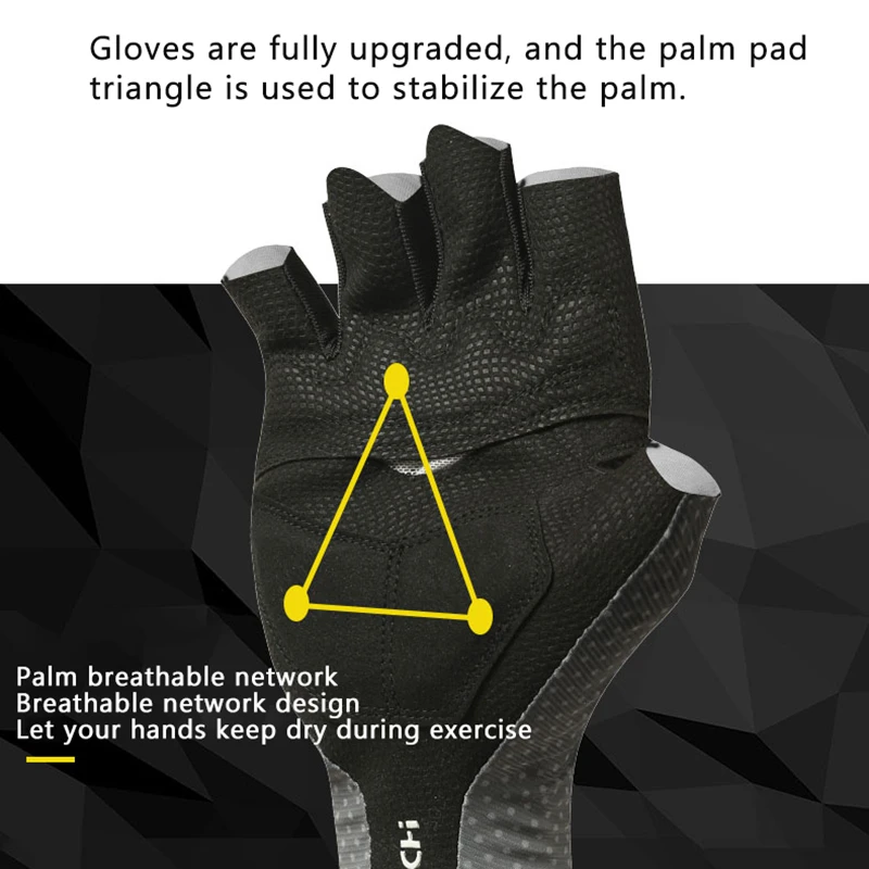 Guantes de Ciclismo de medio dedo para hombre y mujer, manoplas antideslizantes transpirables para Fitness, bicicleta, motocicleta, MTB y pesca, primavera y verano - imagen 4