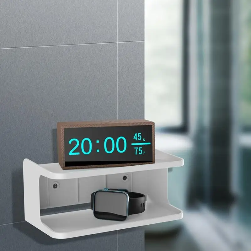 Soporte para teléfono montado en pared doble capa, diseño Universal para dormitorio, baño, cocina, organizadores ABS - imagen 2