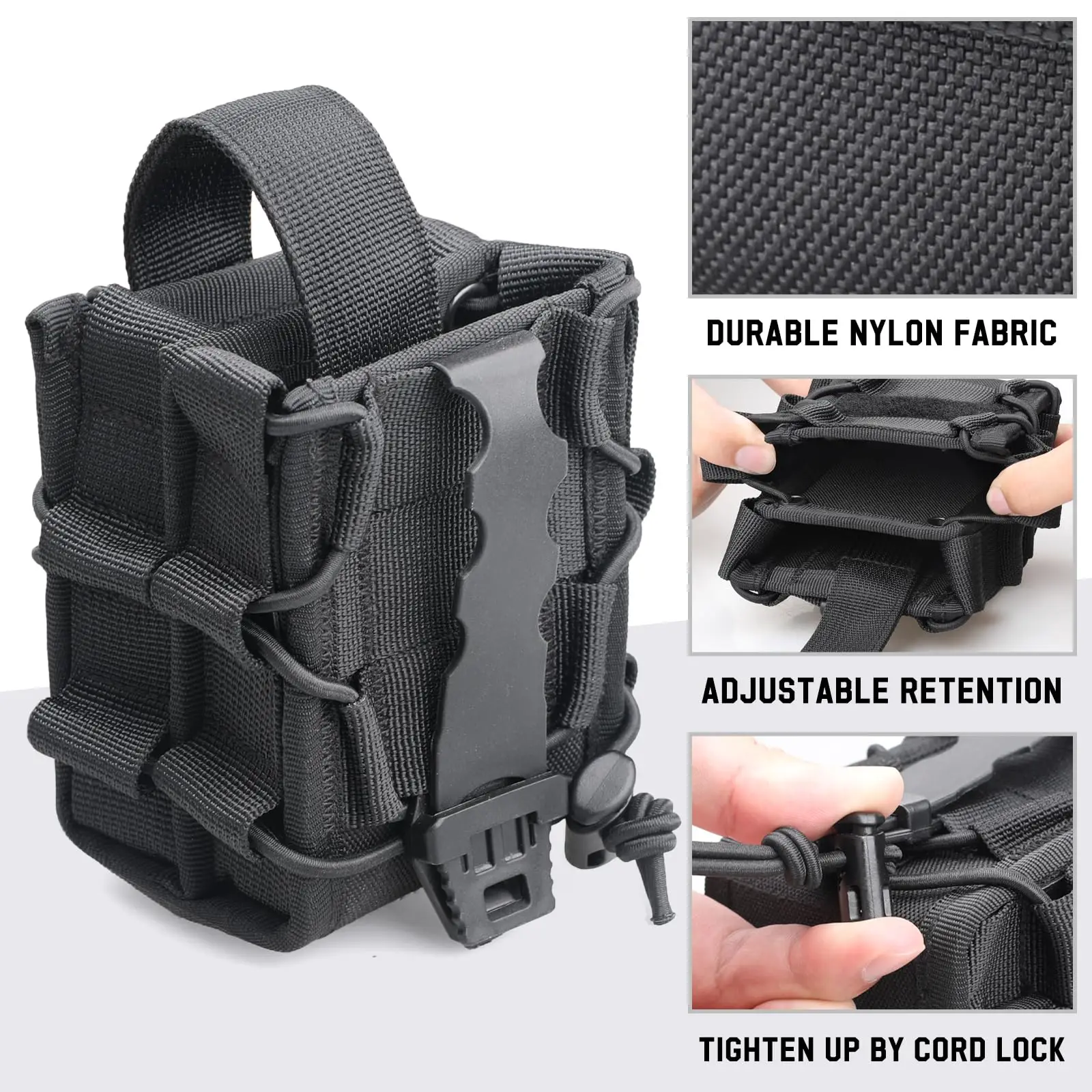 Bolsa para esposas Molle, funda para esposas Molle para chaleco con cinturón de servicio, estanqueidad ajustable para adaptarse a Asp/cadena/bisagras/manzo rígido plegable - imagen 2