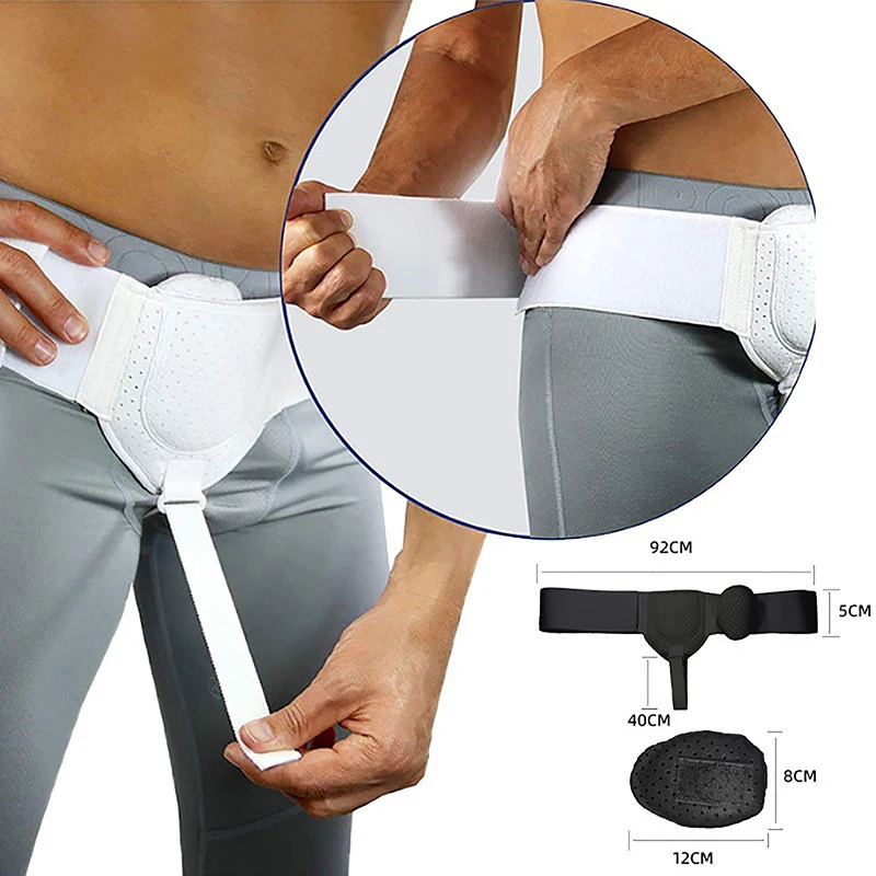 Cinturón para hernia para deportes inguales, correa de soporte para hernia, transpirable, ajustable, soporte para la ingle inguinal - imagen 5