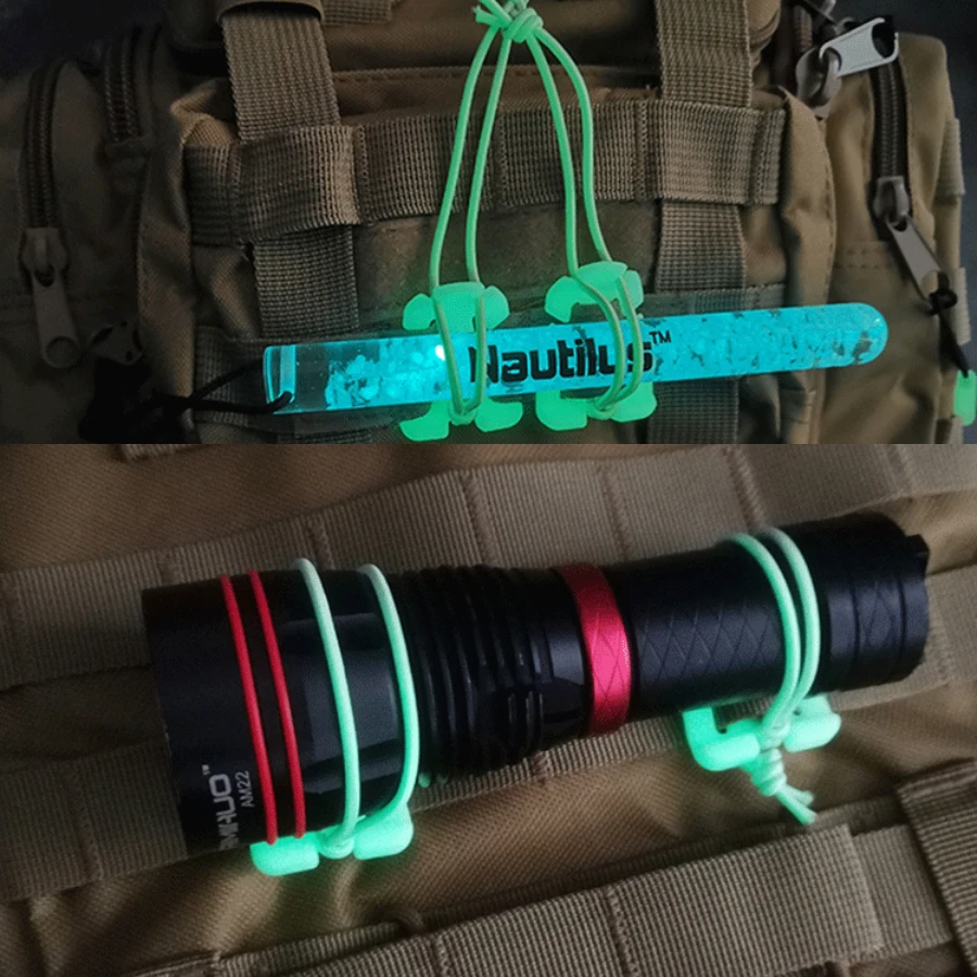 Hebilla de anillo D luminosa táctica de liberación rápida para exteriores, hebilla de resorte de Paracord, accesorios, Clip de correas, mochila, gancho Molle - imagen 5