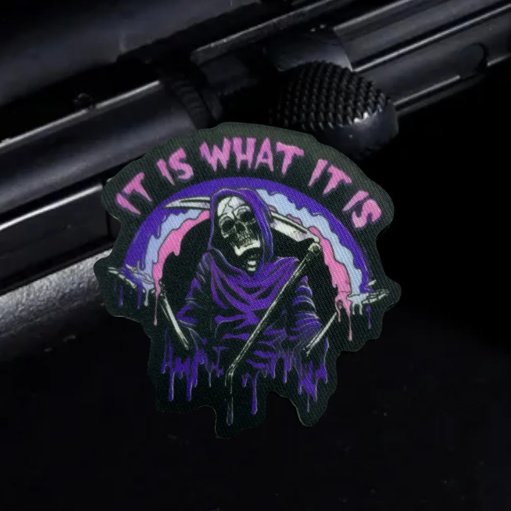 Reaper-pegatina espeluznante de Halloween, es lo que es, insignia de moral táctica, parches con gancho impreso y bucle, pegatina para mochila navideña - imagen 5