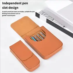 Estuche bolígrafo práctico de cuero PU con ranuras para EDC diario