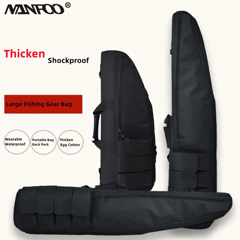 Bolsa de almacenamiento de protección para equipo de pesca, bolsa portátil de tela gruesa de nailon y algodón, duradera, 3 tamaños, 70/100/120cm de largo - imagen 3