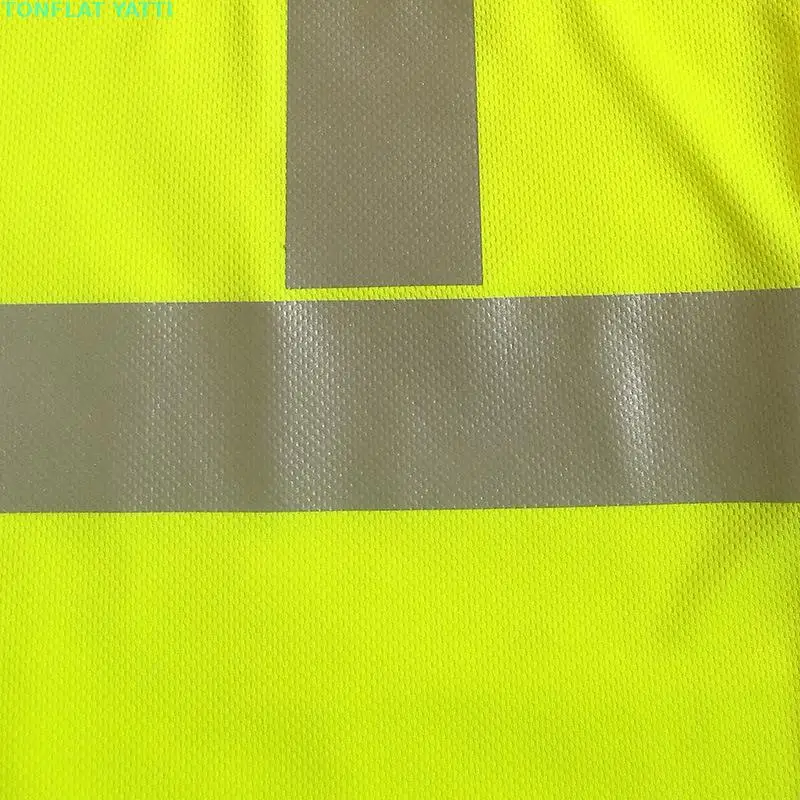 Camiseta reflectante de alta visibilidad para hombre, camisas de malla de manga larga, camisa de trabajo con bolsillo, camiseta pesada de gran tamaño de alta calidad - imagen 5