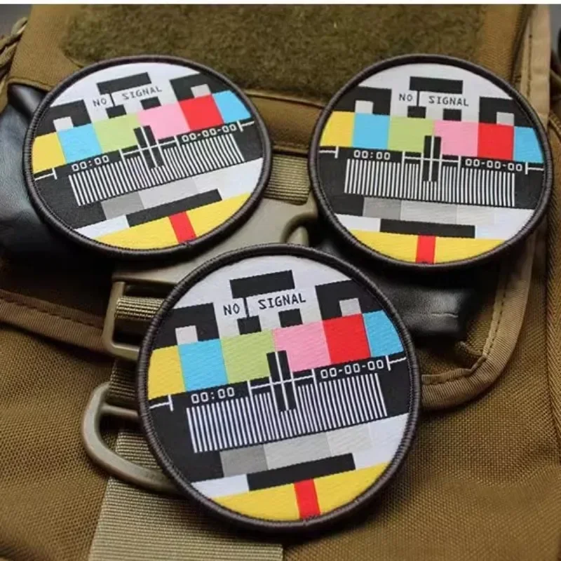 La televisión No tiene señal, parches de gancho y bucle para ropa, interés, sin canales, brazalete, insignia de moral en mochila, sombrero, parche bordado - imagen 4