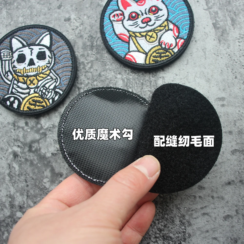 Parche táctico bordado Maneki Neko con gancho para outdoor - imagen 3