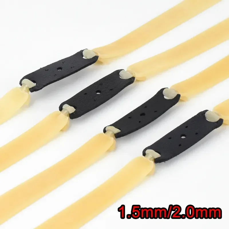 Tirachinas de 1-5 piezas para caza, potente banda de goma plana de alta elasticidad, accesorios de tiro para catapulta al aire libre, 1,5/2,0mm - imagen 2