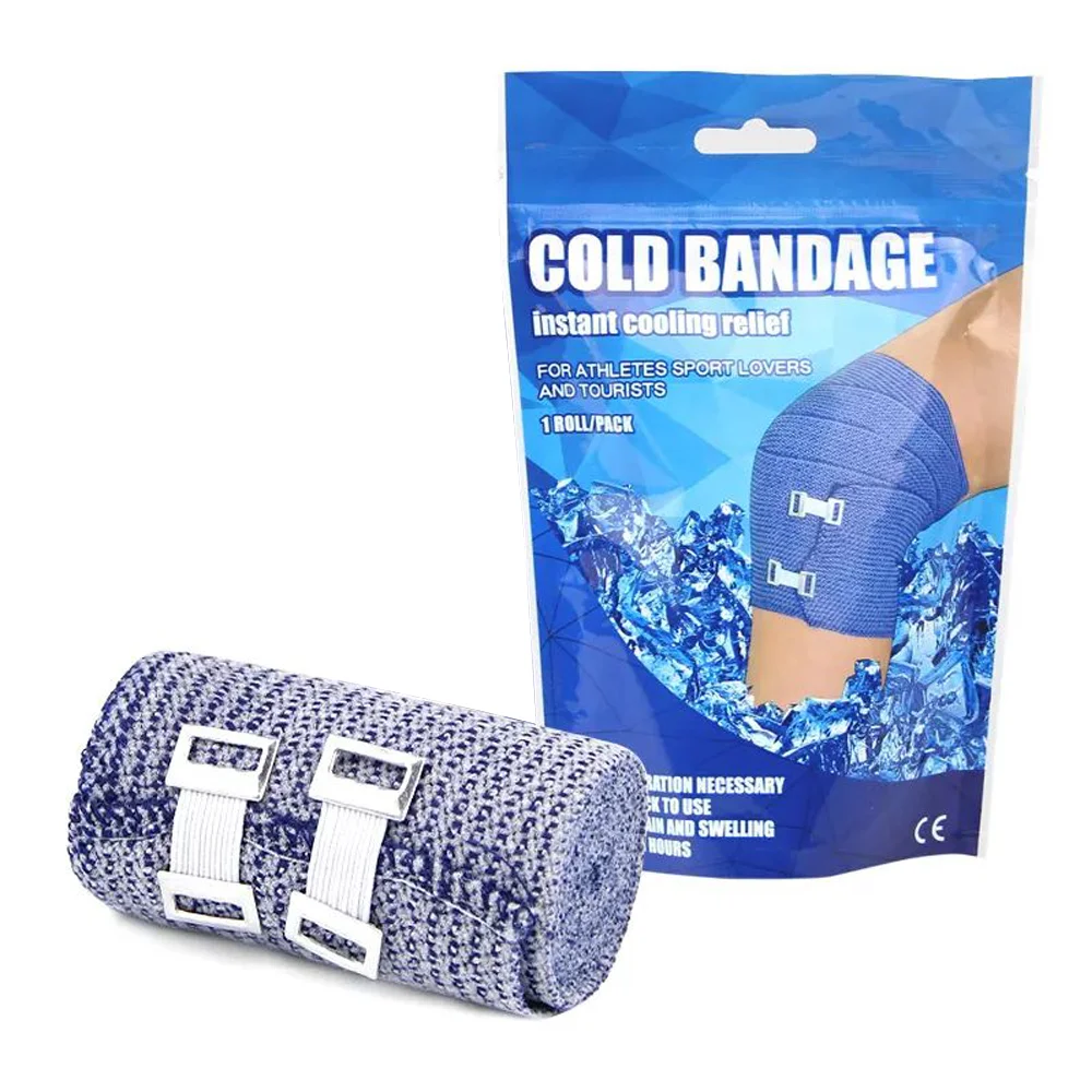 Vendaje de hielo autoadhesivo, cinta de hielo de enfriamiento instantáneo, recuperación muscular, refrigeración y compresión para atletas y adultos