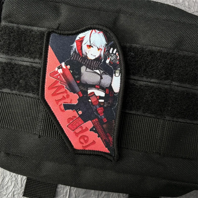 Parche de Anime para ropa, brazalete estampado, insignia de moral táctica, gancho, parche militar para chica, apliques adhesivos para mochila - imagen 4