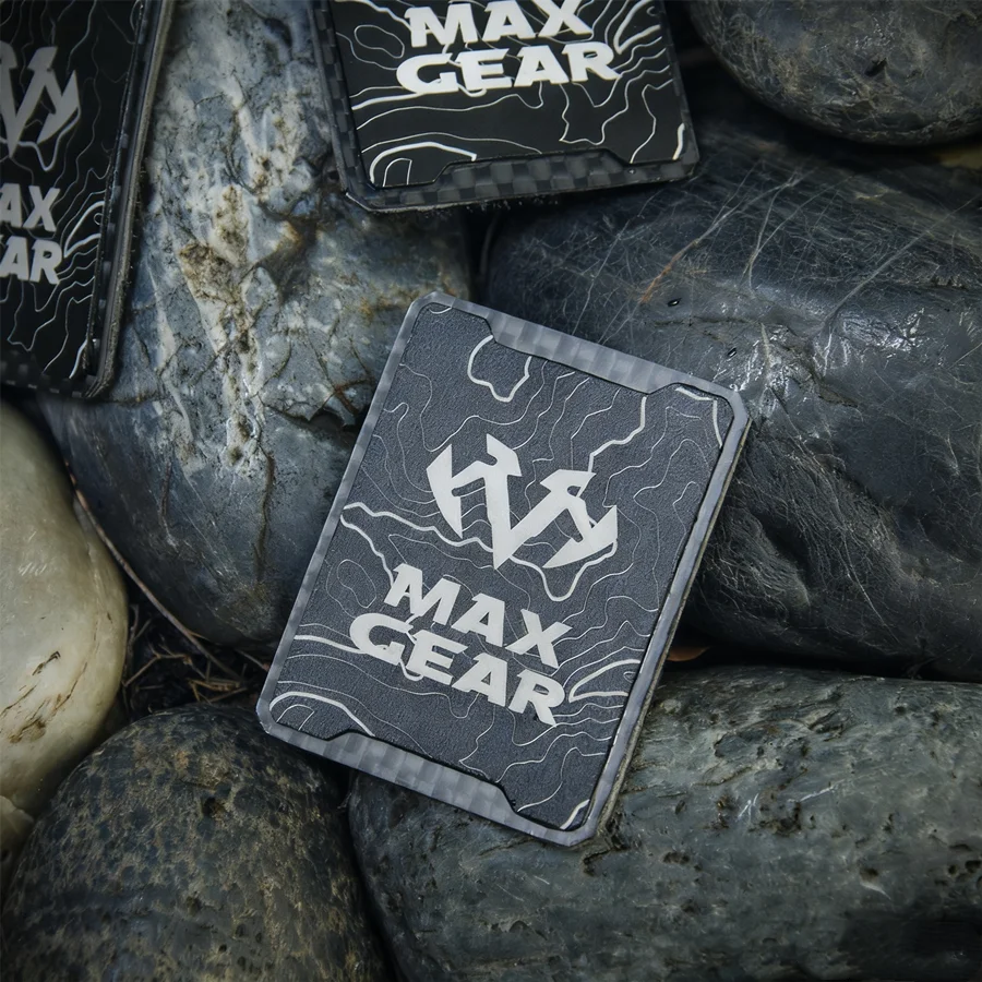 Parche de fibra de carbono MAXGEAR, ennegrecimiento de contorno, placa Base de aleación de aluminio, insignia táctica para mochila DIY, ropa, sombrero, decoración - imagen 2