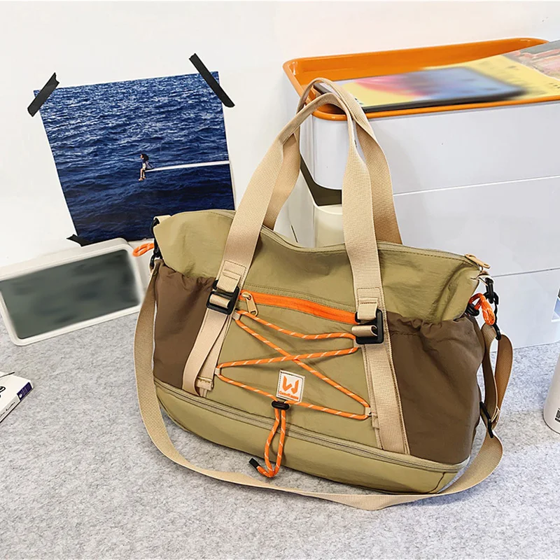 Bolsa de mano para gimnasio y Yoga, bolsa de lona deportiva húmeda y seca para acampar al aire libre, senderismo, mochila individual, bolso grande para almacenamiento de equipaje para natación - imagen 3