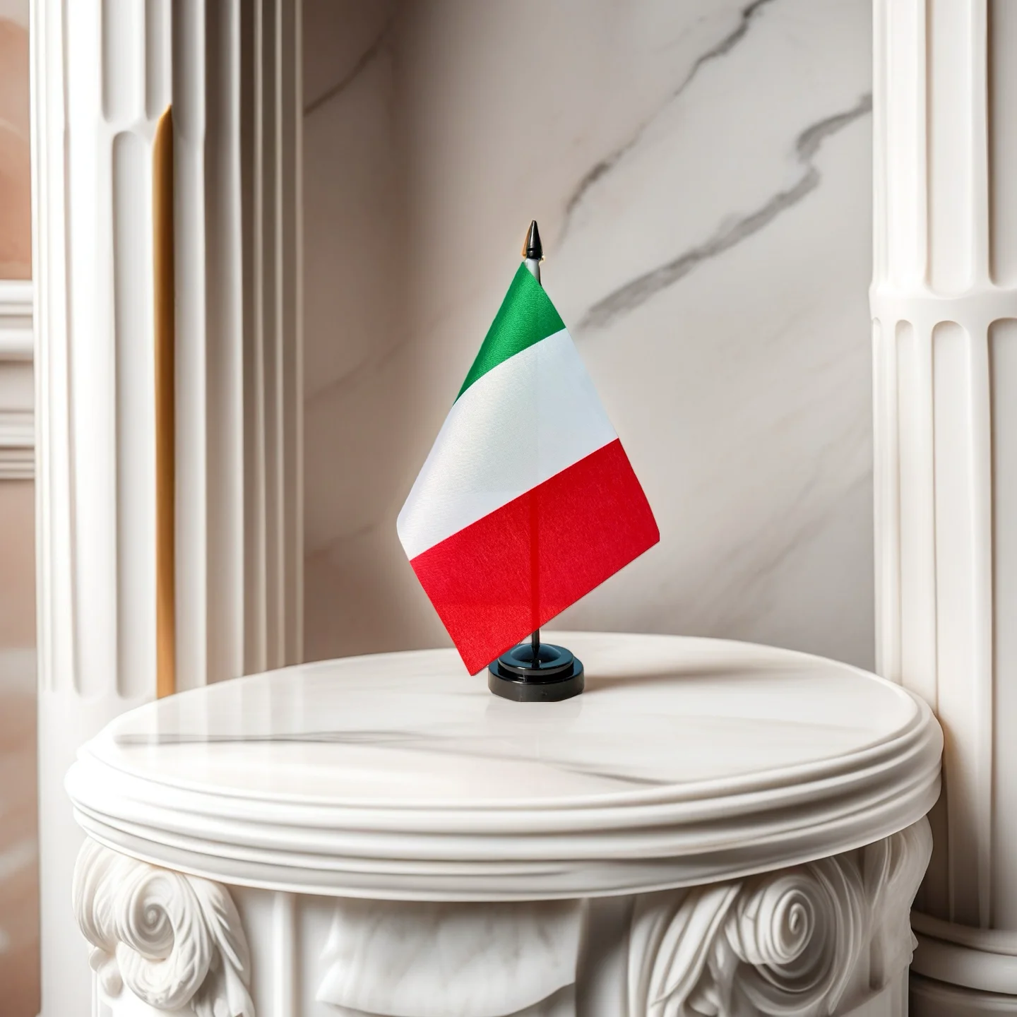 Bandera de escritorio de oficina de pancarta de Italia, juego de exhibición de bandera de gabinete de Italia, 14x21cm