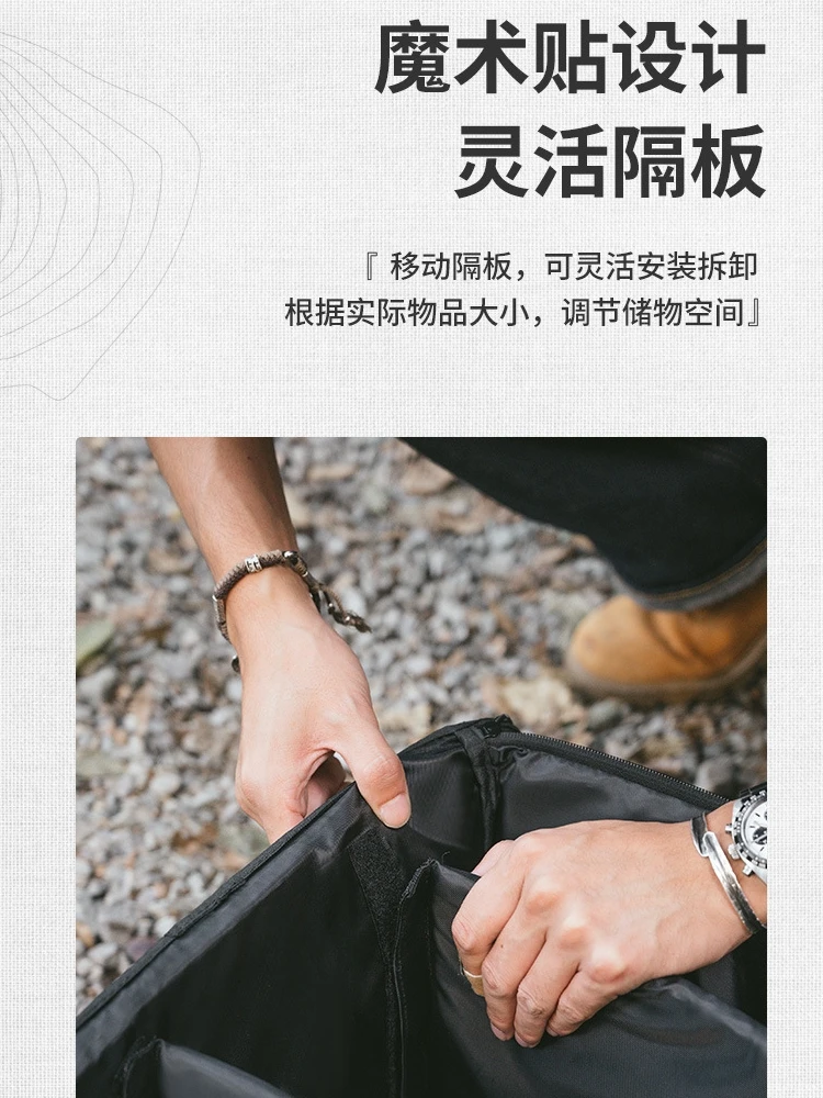 Caja de almacenamiento de utensilios de cocina al aire libre, embalaje de almacenamiento portátil para acampar con bolsa de almacenamiento de gran capacidad - imagen 4