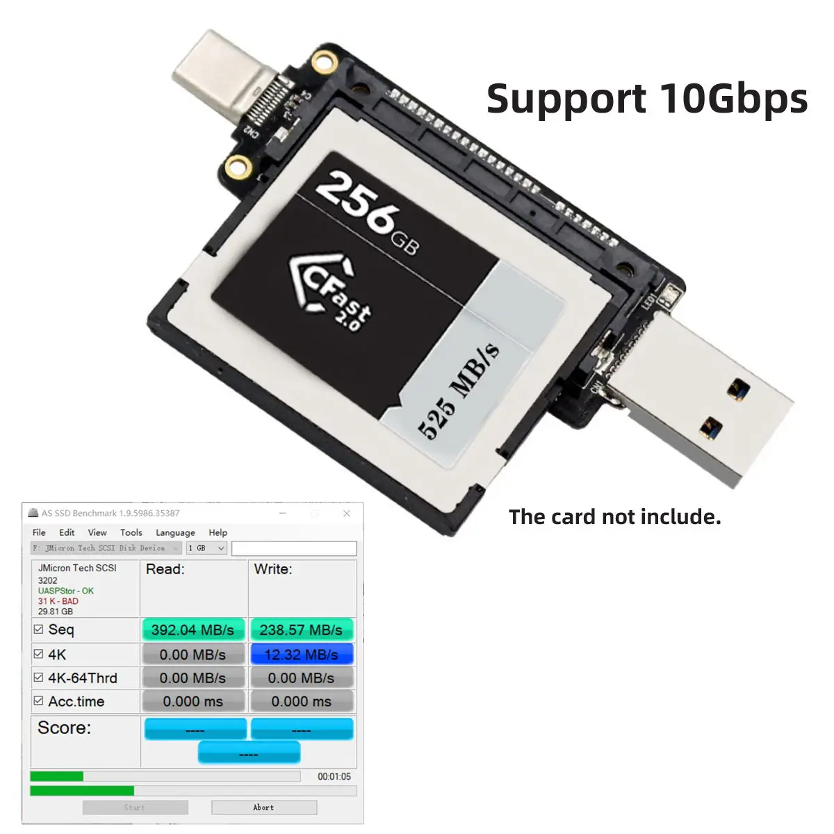 Adaptador de tarjeta lector de tarjetas PCBA, USB-C tipo C a CFast 2,0, USB 3,0, para ordenador de escritorio y portátil - imagen 4