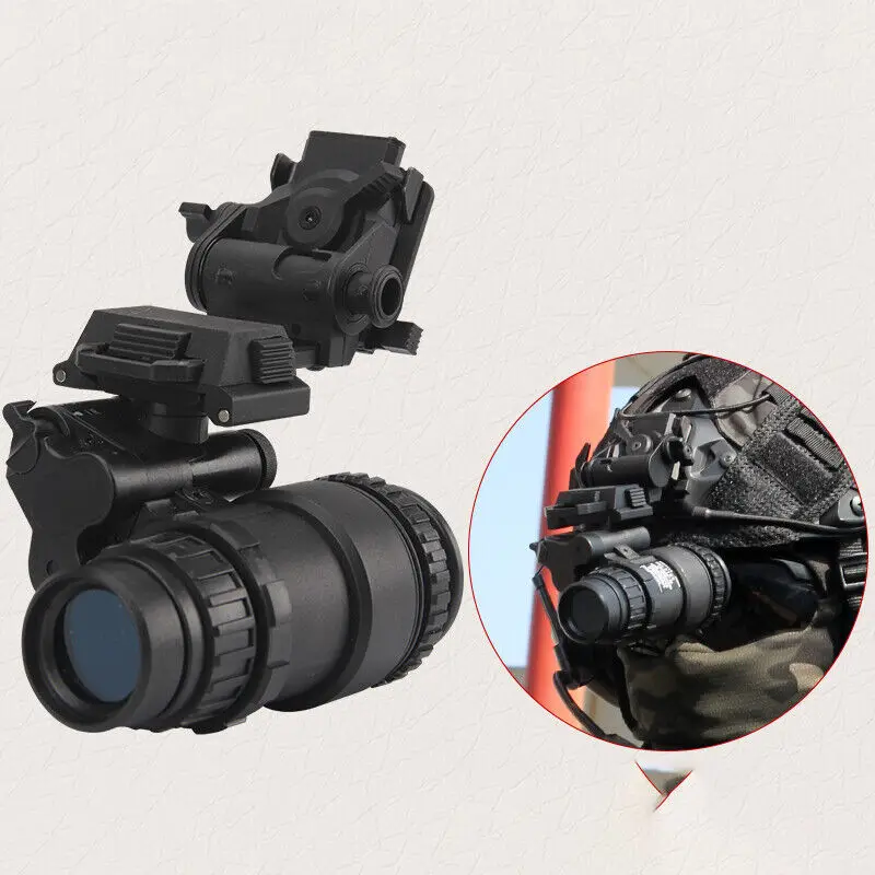 FMA Airsoft AN/PVS-18 NVG modelo simulado + casco de plástico L4G24 soporte NVG/casco de Metal NVG soporte negro - imagen 3